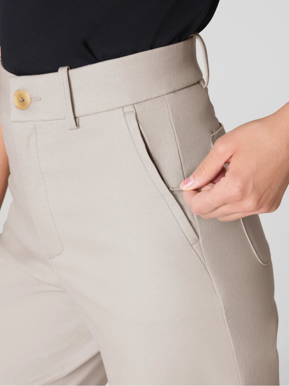SPANX Supersmooth Stretch Twill Wide Leg Pant In Bone Size XL TALL - Picture 5 of 13